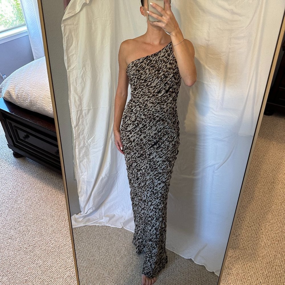 Cheetah Ruffle Maxi Dress